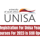 Registration For Unisa Year Courses For 2023 Is Still Open