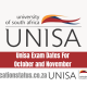 Unisa Crucial Dates and Timelines for October/November 2023 Examinations