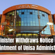 Minister Withdraws Notice of Appointment of Unisa Administrator