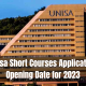 Unisa Short Courses Application Opening Date for 2023