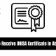 How to Receive UNISA Certificate In Absentia