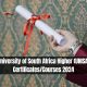 University of South Africa Higher (UNISA) Certificates/Courses 2024