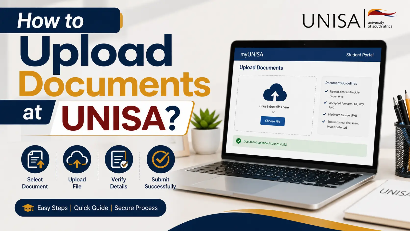 How to Upload Documents at UNISA?