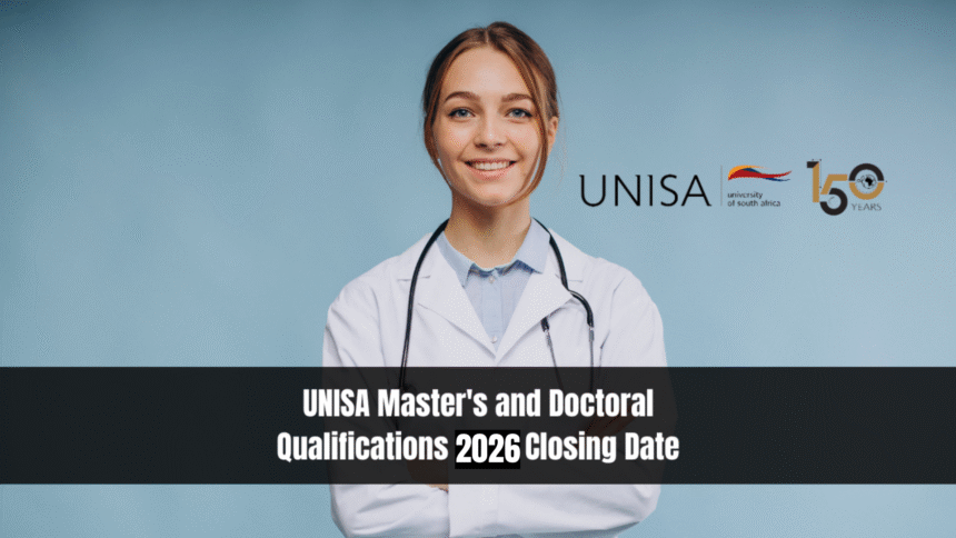 UNISA Master's and Doctoral Qualifications 2026 Closing Date