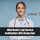 UNISA Master's and Doctoral Qualifications 2025 Closing Date