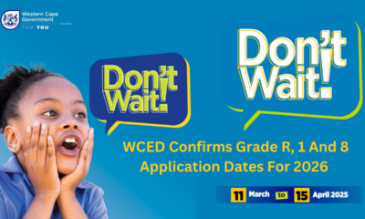 WCED Confirms Grade R, 1 And 8 Application Dates For 2026