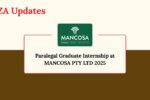Paralegal Graduate Internship at MANCOSA PTY LTD 2025