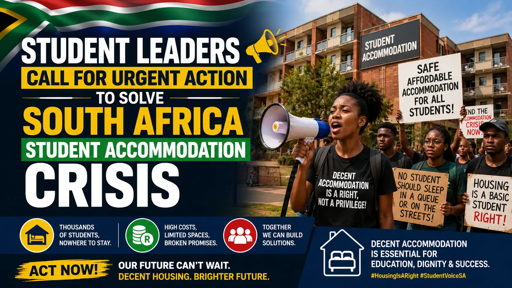 Student Leaders Call for Urgent Action to Solve South Africa Student Accommodation Crisis