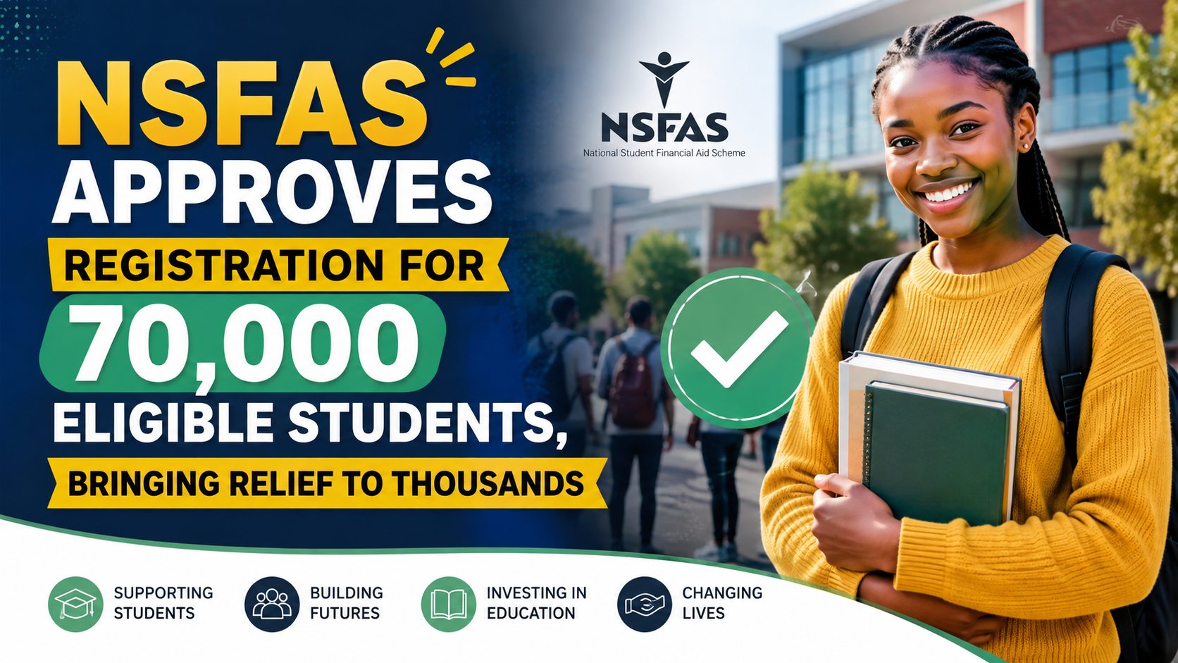 NSFAS Approves Registration for 70,000 Eligible Students