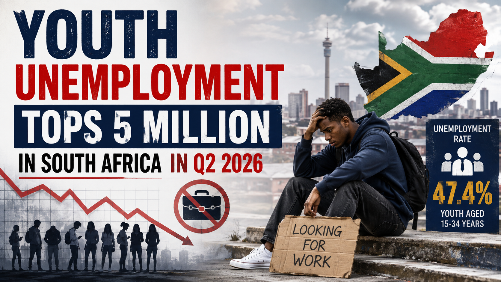 Youth Unemployment Tops 5 Million in South Africa in Q2 2026